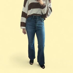 levi’s dark wash 70s flare jeans